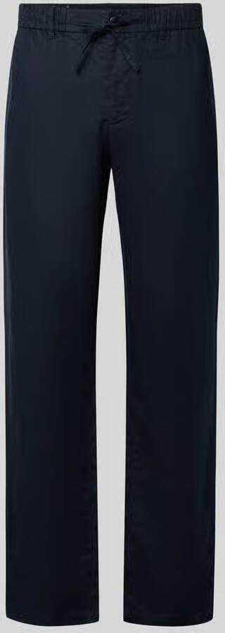 Gant regular fit linnen broek met elastische band - Foto 4