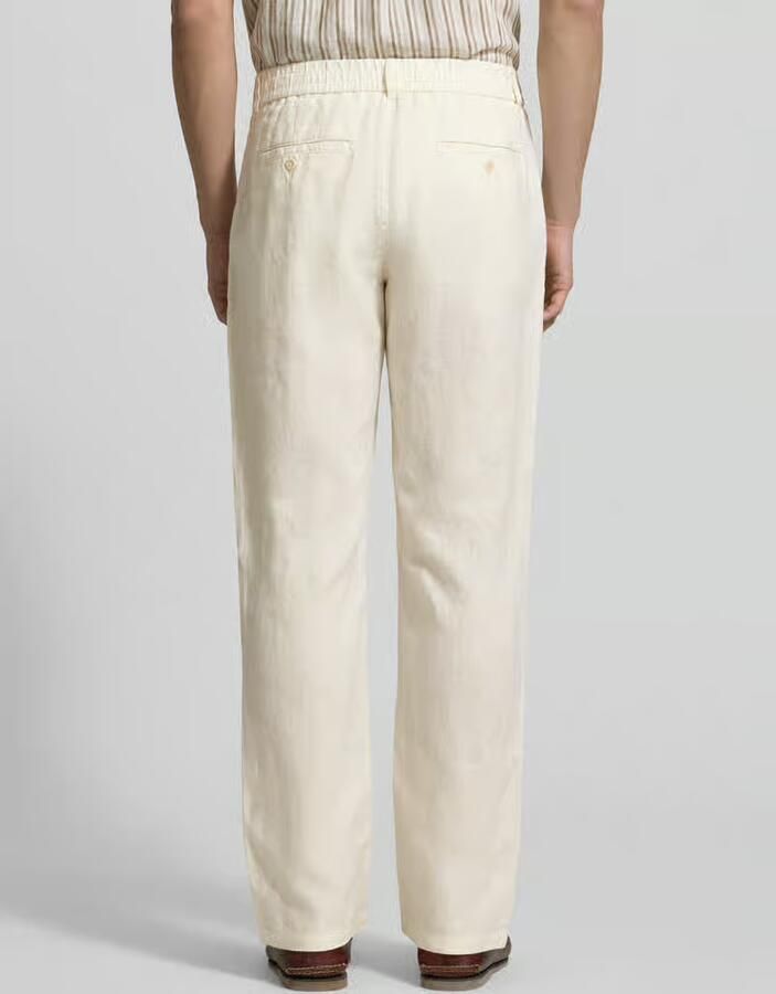 Gant regular fit linnen broek met elastische band - Foto 2