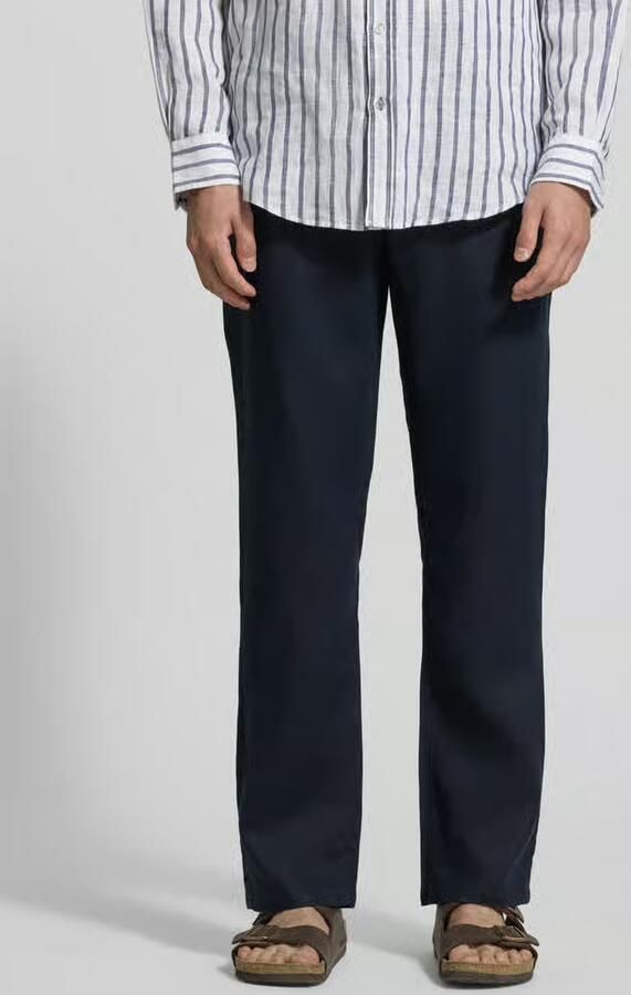 Gant regular fit linnen broek met elastische band - Foto 3