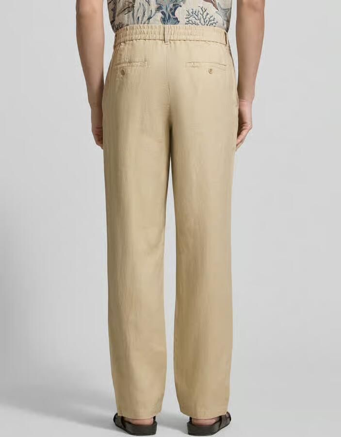 Gant regular fit linnen broek met elastische band - Foto 2