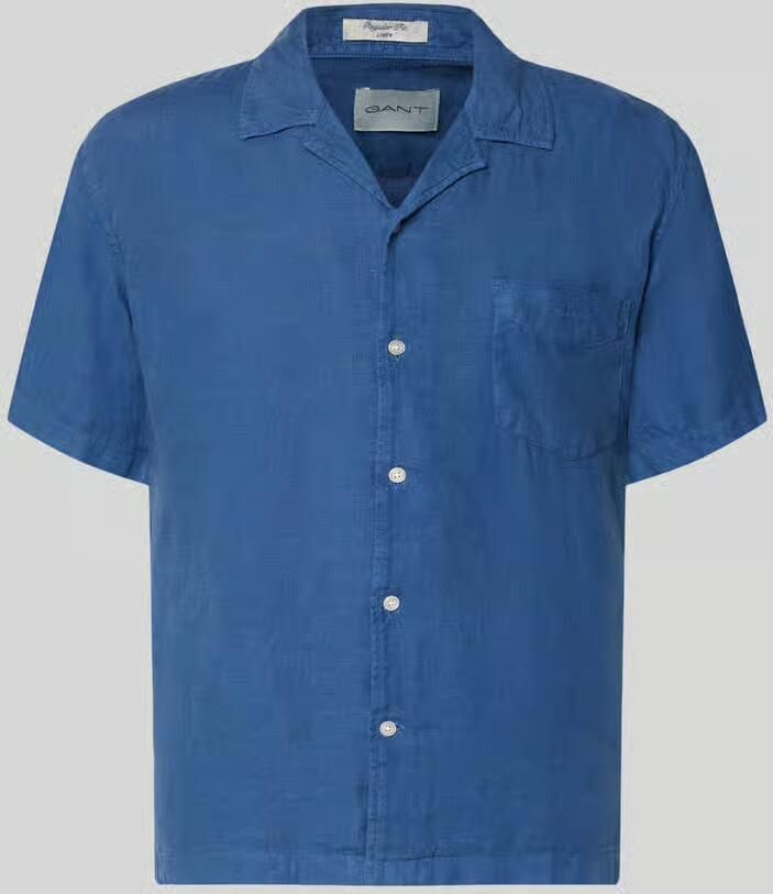 Gant regular fit linnen overhemd met borstzak en labelstitching - Foto 2