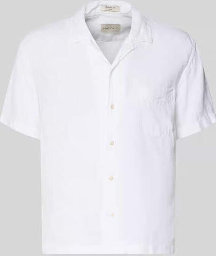 Gant regular fit linnen overhemd met borstzak en labelstitching - Foto 2