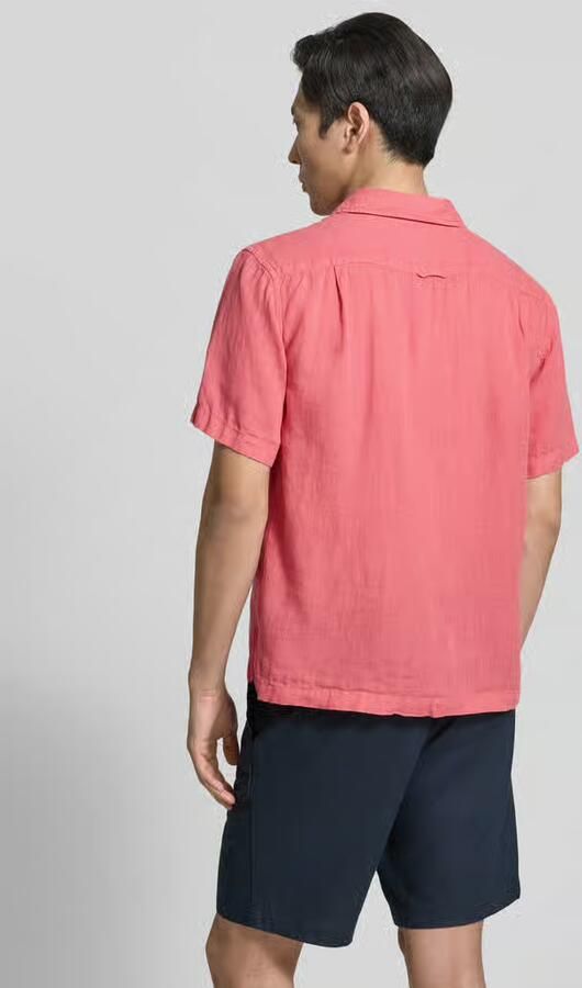 Gant regular fit linnen overhemd met borstzak en labelstitching - Foto 3