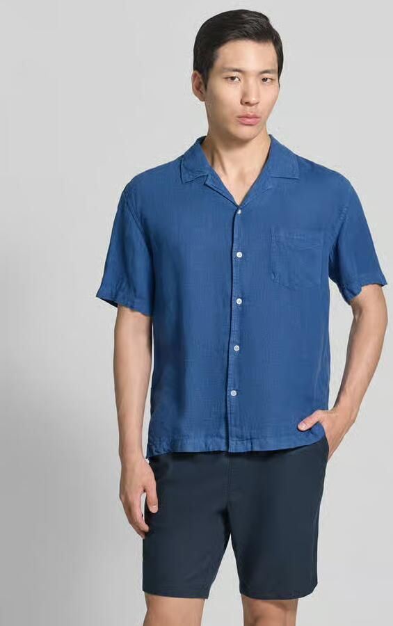 Gant regular fit linnen overhemd met borstzak en labelstitching - Foto 3