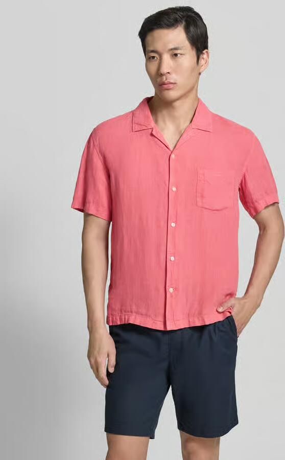 Gant regular fit linnen overhemd met borstzak en labelstitching - Foto 2