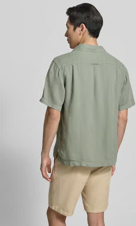 Gant regular fit linnen overhemd met borstzak en labelstitching - Foto 4