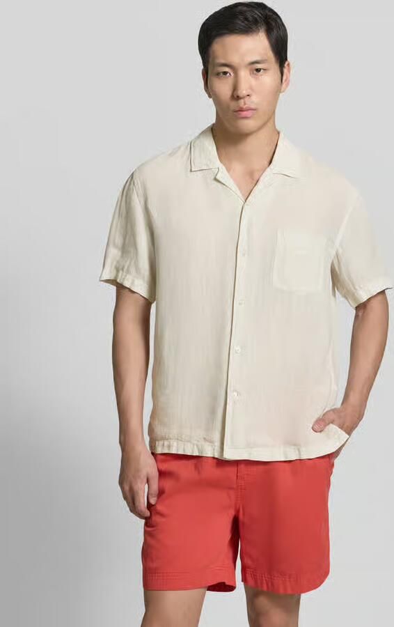Gant regular fit linnen overhemd met borstzak en labelstitching - Foto 7