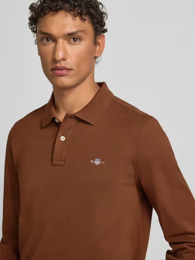 Gant Regular fit poloshirt met labelstitching - Foto 2