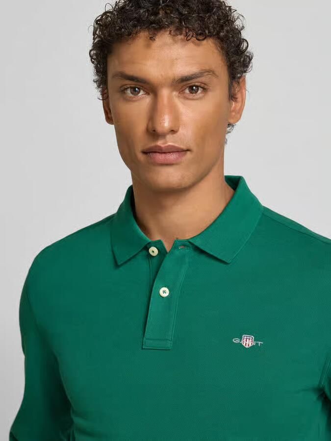 Gant Regular fit poloshirt met labelstitching - Foto 2