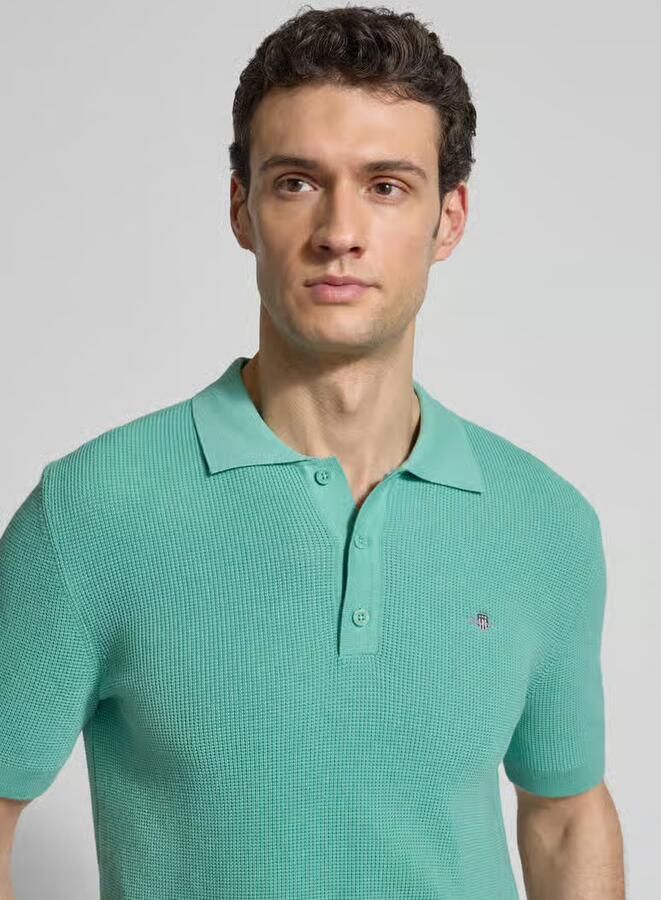 Gant regular fit poloshirt met labelstitching