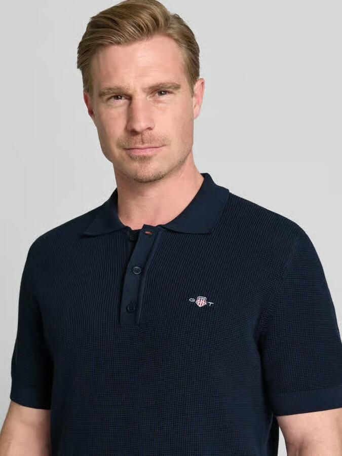 Gant regular fit poloshirt met labelstitching