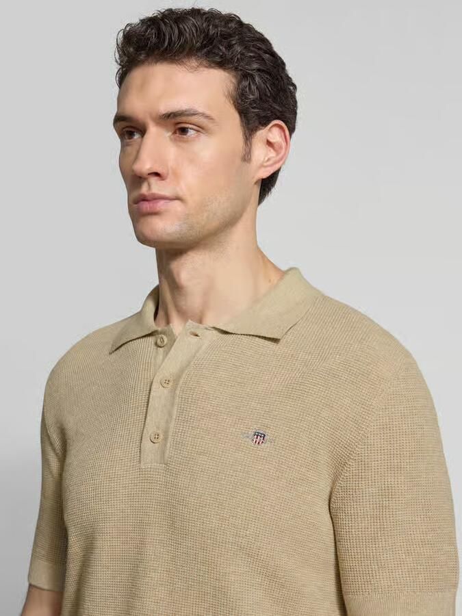 Gant regular fit poloshirt met labelstitching