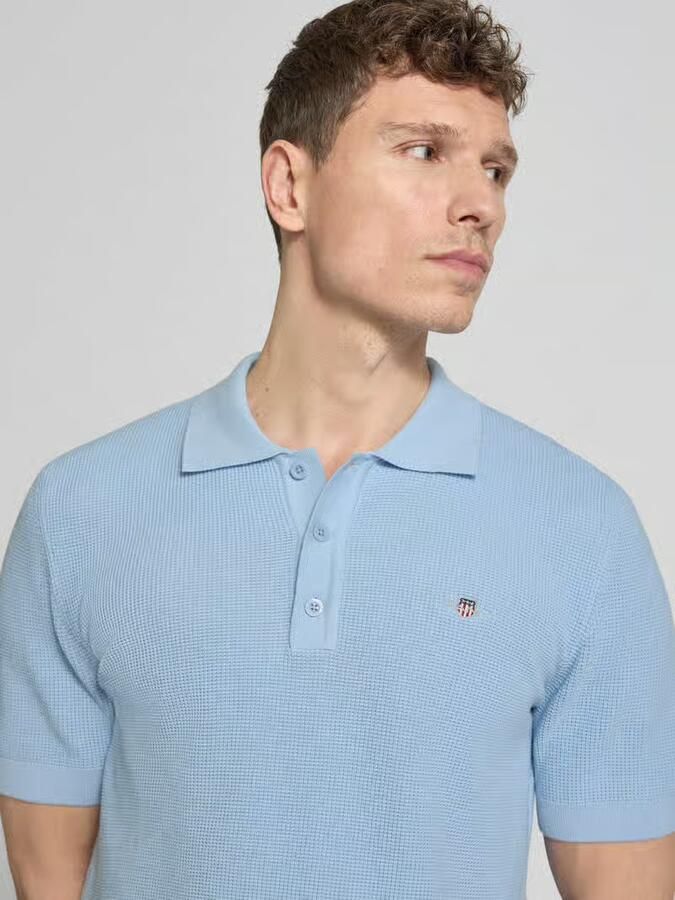 Gant regular fit poloshirt met labelstitching