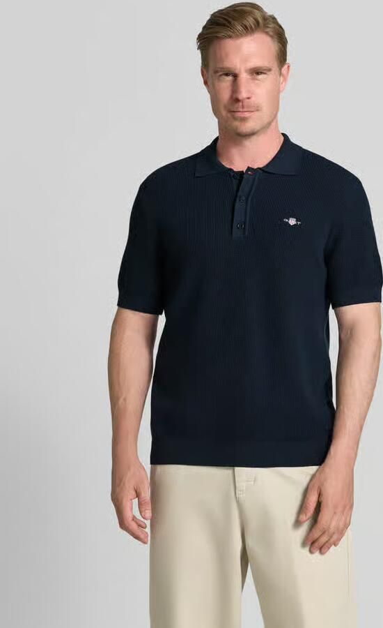 Gant regular fit poloshirt met labelstitching - Foto 3