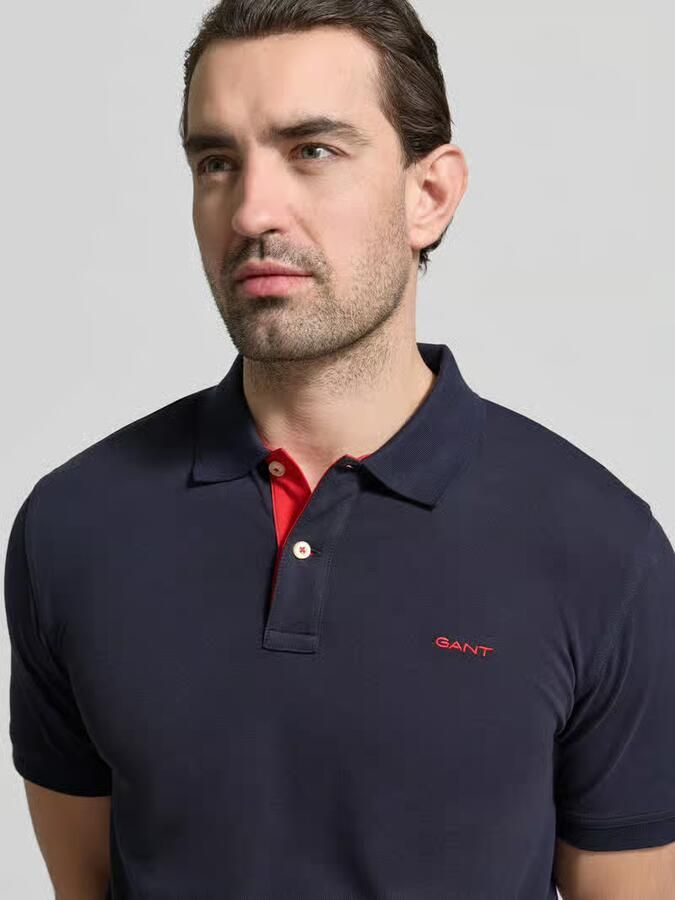 Gant Poloshirt REG CONTRAST PIQUE SS RUGGER met contrastkleurige inzetten - Foto 17