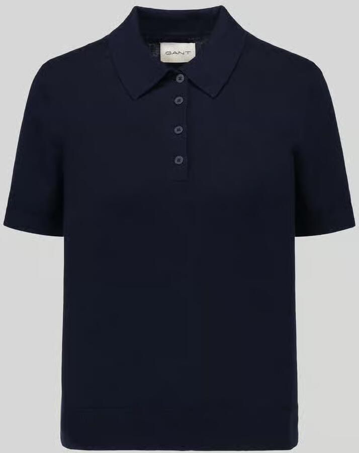 Gant Regular fit poloshirt van mix van katoen en kasjmier - Foto 2