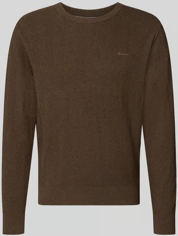 Gant Regular fit pullover van mix van katoen en wol