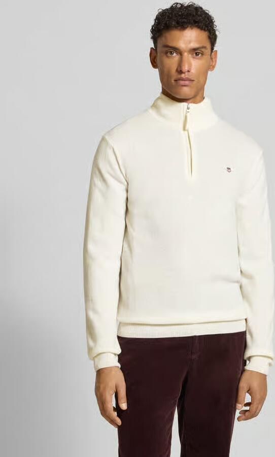 Gant Regular fit pullover in gebreide look van zuiver lamswol - Foto 2