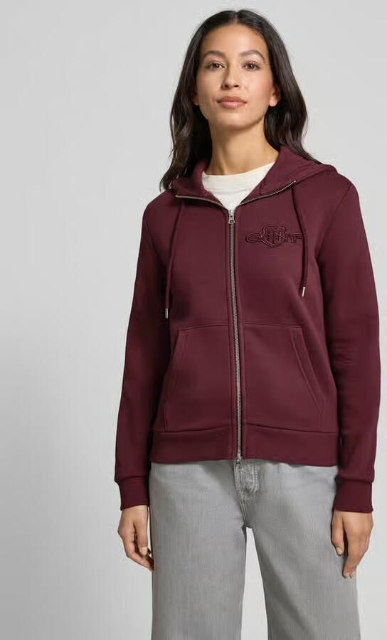 Gant Regular fit sweatjack met logostitching model 'Shield' - Foto 2