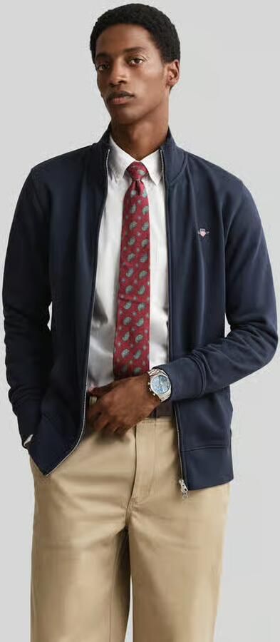 Gant Sweatvest REG SHIELD FULL ZIP SWEAT met logoborduursel op borsthoogte - Foto 5