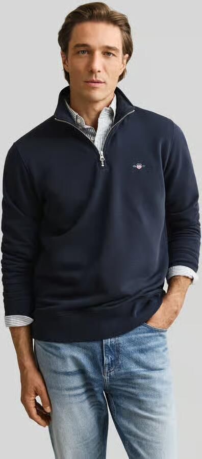 Gant Sweatshirt REG SHIELD HALF ZIP SWEAT met logoborduursel op borsthoogte - Foto 15