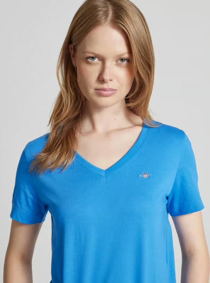 Gant Regular fit T-shirt met labelstitching - Foto 2