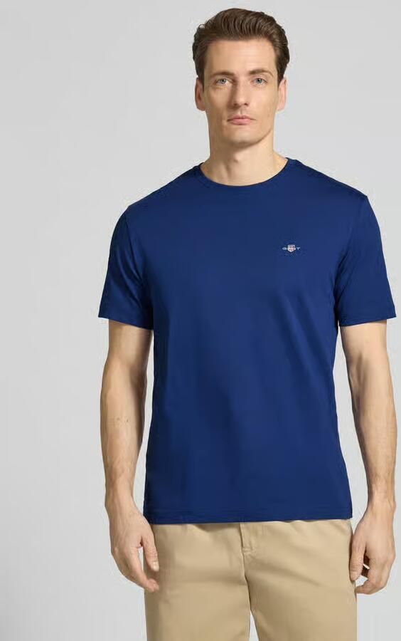 Gant Regular fit T-shirt met logostitching - Foto 6