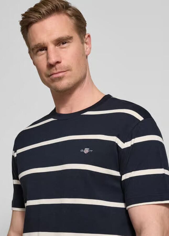 Gant Regular fit T-shirt met logostitching - Foto 2