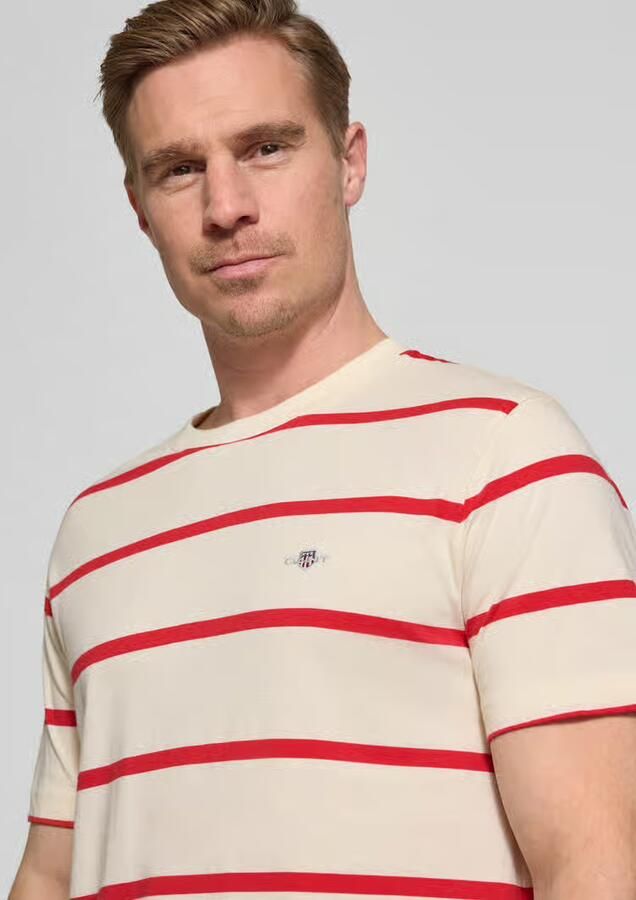 Gant Regular fit T-shirt met logostitching - Foto 2