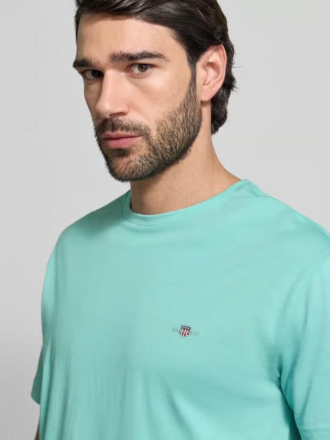 Gant Regular fit T-shirt met logostitching - Foto 2