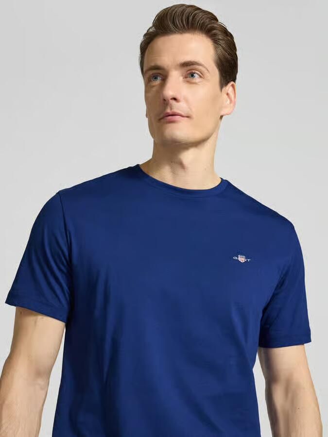 Gant Regular fit T-shirt met logostitching - Foto 2