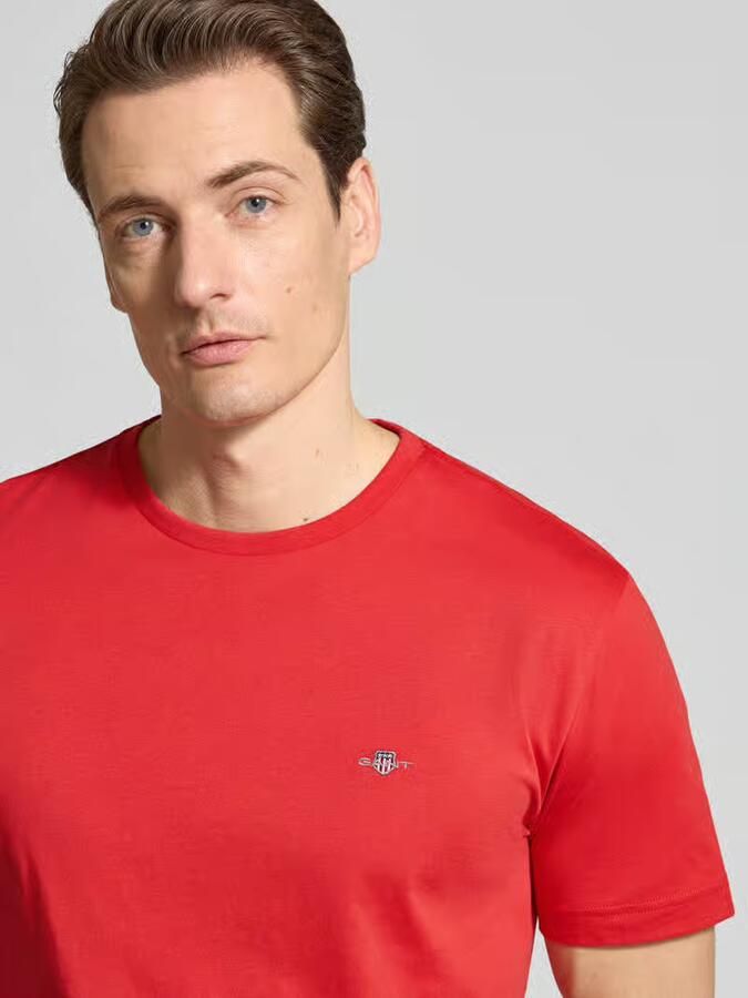 Gant Regular fit T-shirt met logostitching - Foto 2
