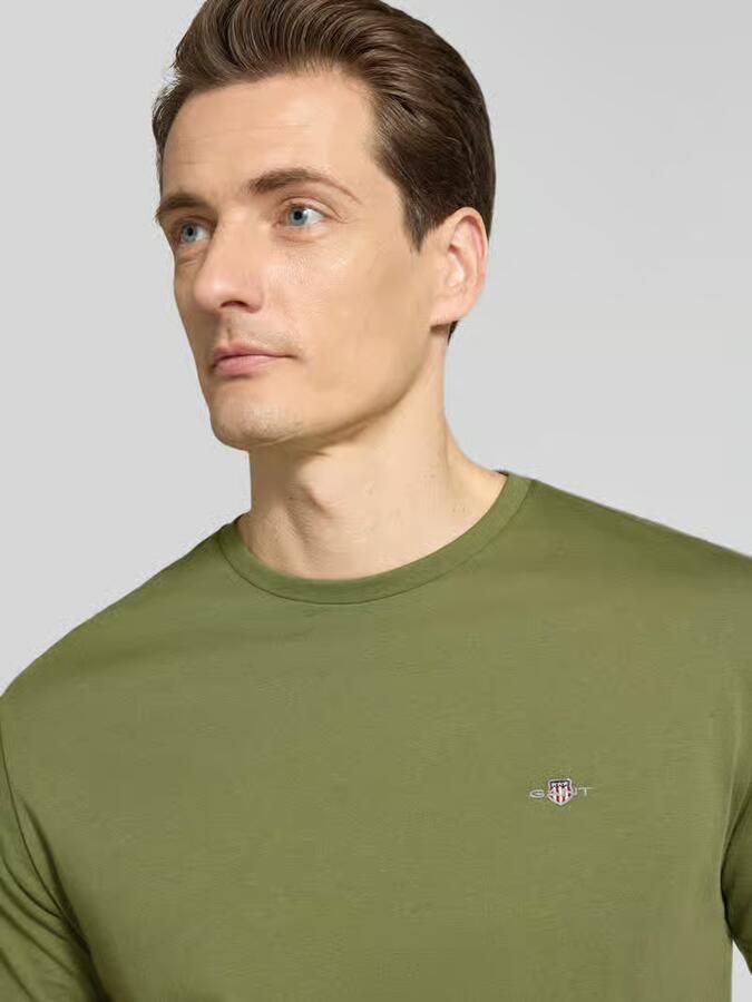 Gant Regular fit T-shirt met logostitching - Foto 2