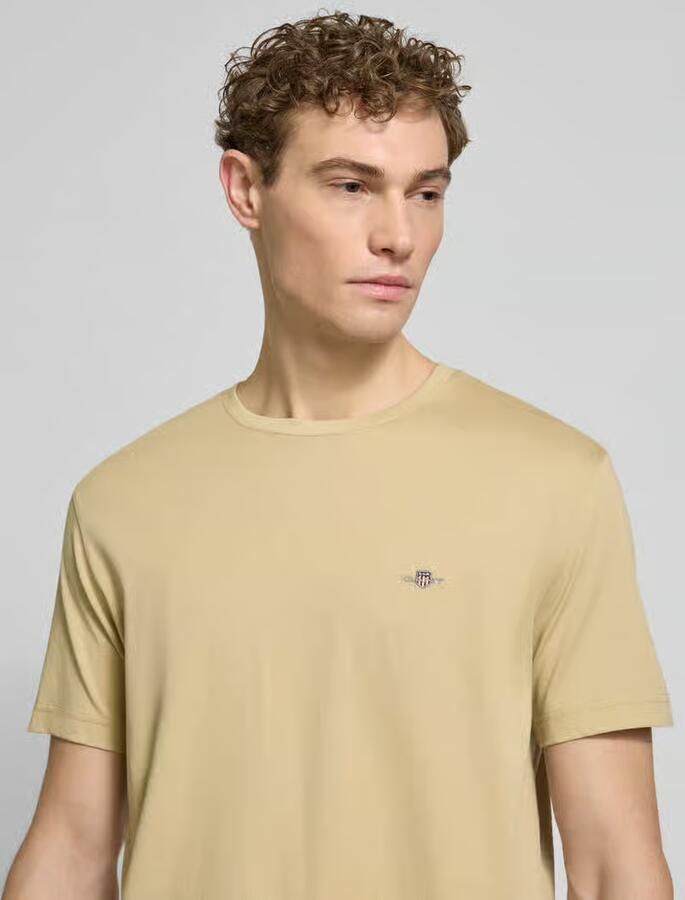 Gant Regular fit T-shirt met logostitching - Foto 2