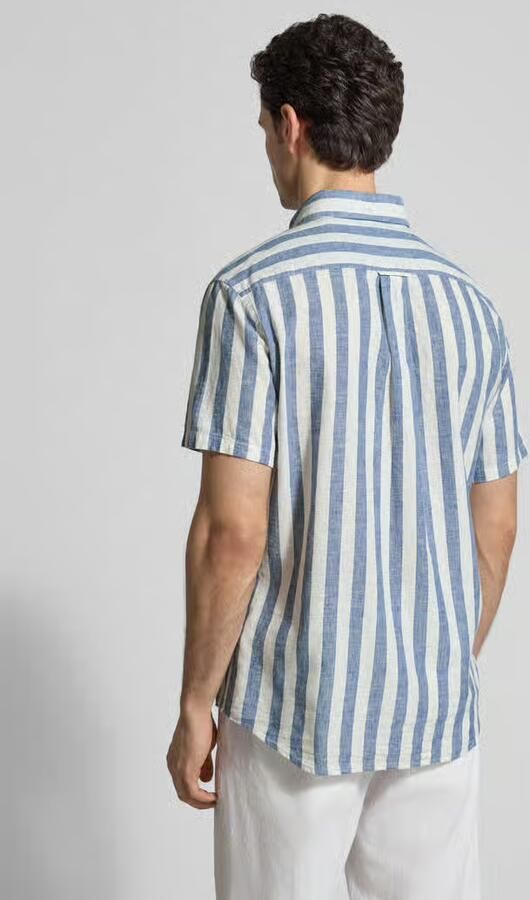 Gant Regular fit vrijetijdsoverhemd van mix van katoen en linnen - Foto 4