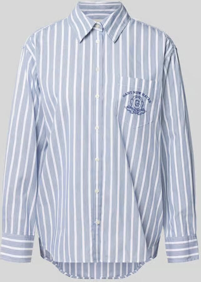 Gant relaxed fit blouse met lange mouwen van puur katoen