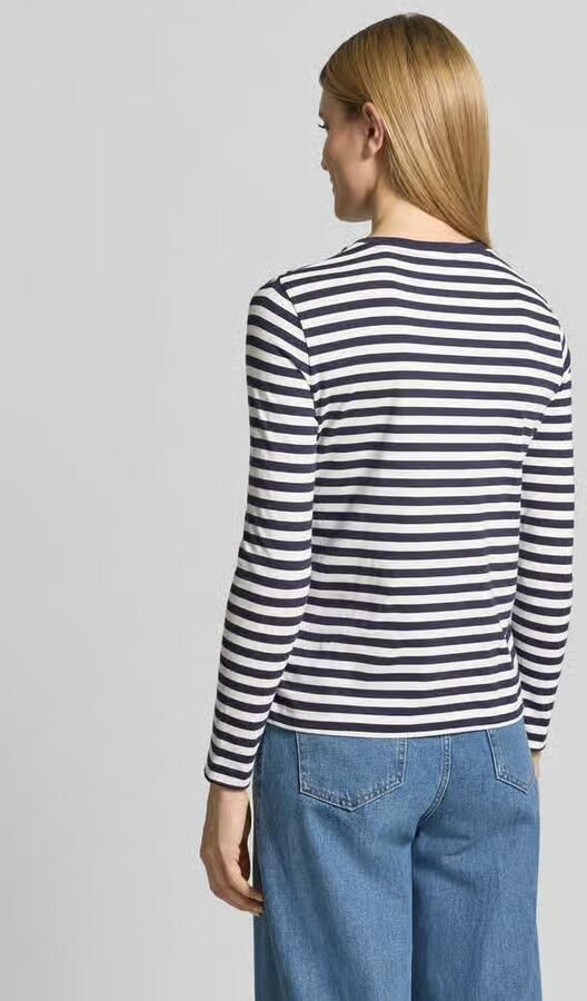 Gant Overhemdblouse REG POPLIN STRIPED SHIRT met een klein geborduurd logo op de borst - Foto 4