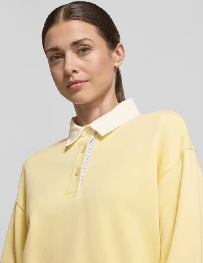 Gant Shirt met lange mouwen met polokraag en korte knoopsluiting