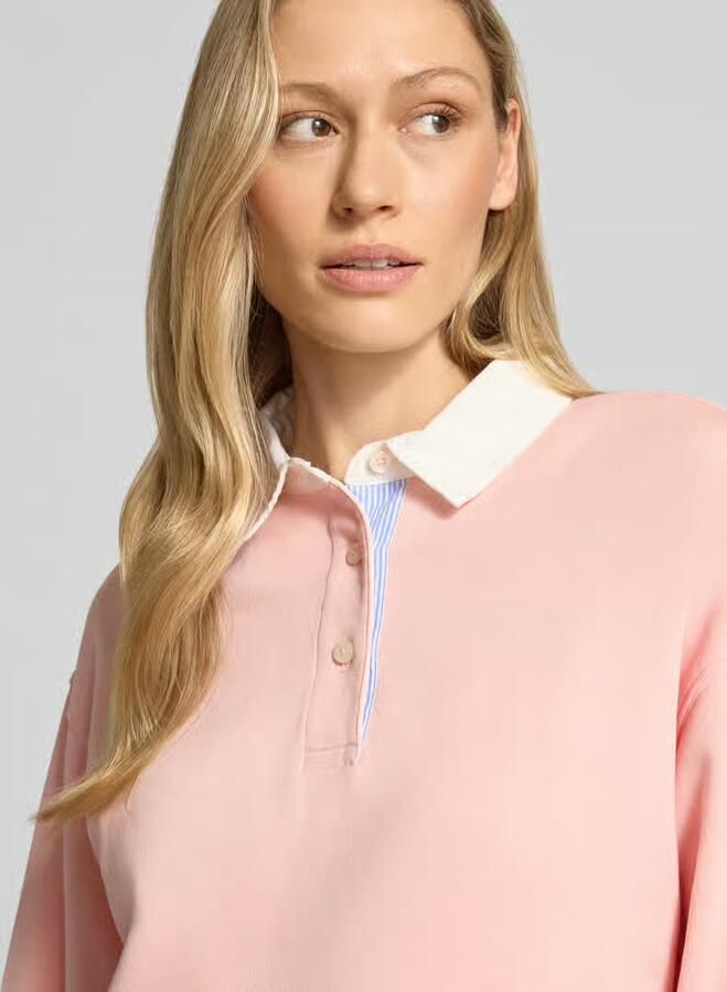Gant Shirt met lange mouwen met polokraag en korte knoopsluiting