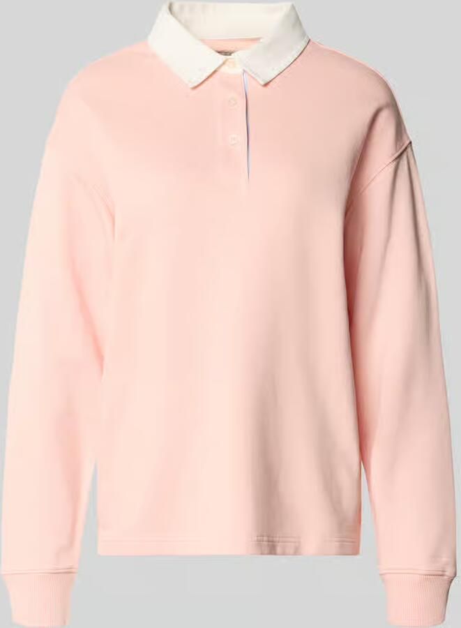 Gant Shirt met lange mouwen met polokraag en korte knoopsluiting - Foto 2