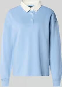 Gant Shirt met lange mouwen met polokraag en korte knoopsluiting