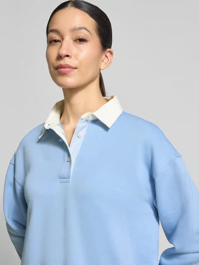 Gant Shirt met lange mouwen met polokraag en korte knoopsluiting