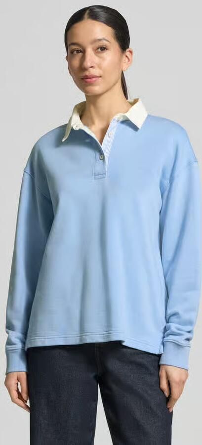 Gant Shirt met lange mouwen met polokraag en korte knoopsluiting - Foto 3