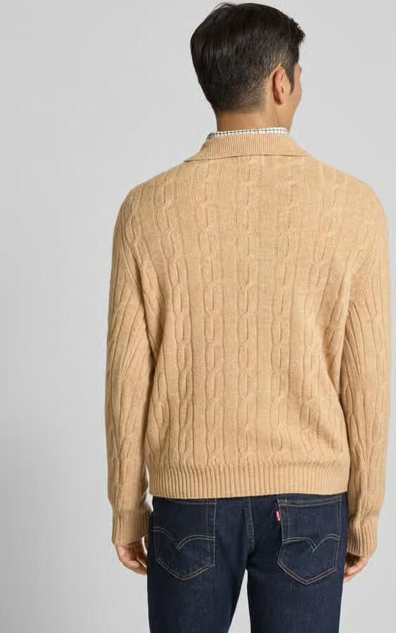 Gant Slim fit shirt met lange mouwen van lamswol model 'Cable'