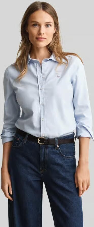 Gant Blouse met lange mouwen Nieuwe Slim Stretch Oxford Blouse voor comfortabel zitten en bewegingsvrijheid new slim stretch kreukvrij - Foto 5