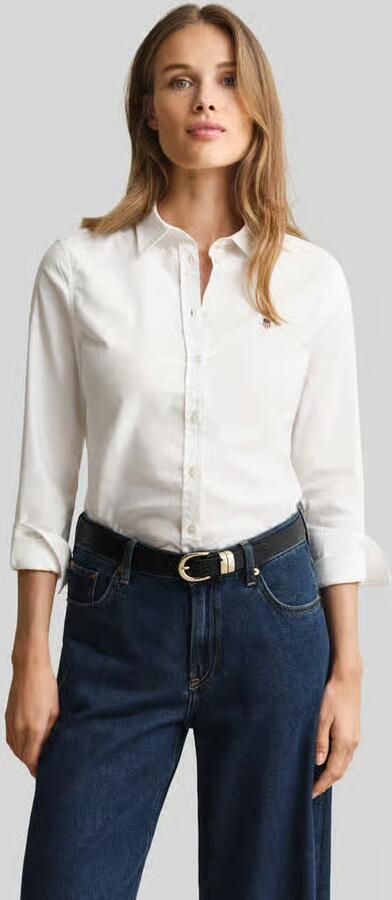 Gant Blouse met lange mouwen Nieuwe Slim Stretch Oxford Blouse voor comfortabel zitten en bewegingsvrijheid new slim stretch kreukvrij - Foto 5
