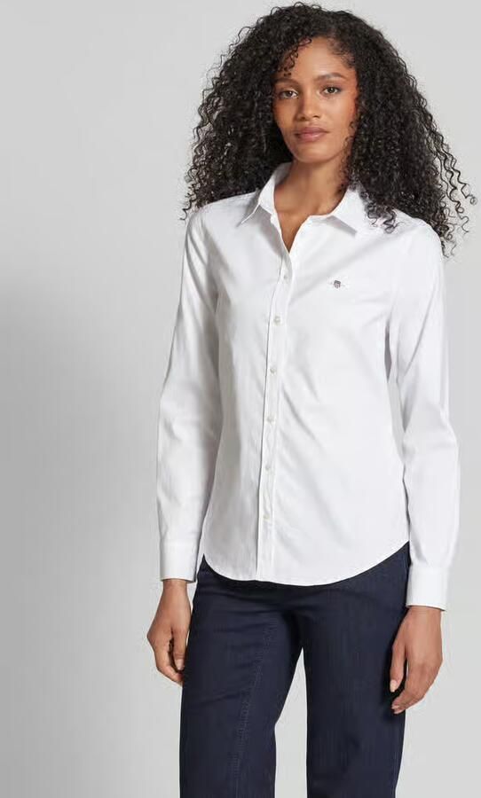 Gant Blouse met lange mouwen Nieuwe Slim Stretch Oxford Blouse voor comfortabel zitten en bewegingsvrijheid new slim stretch kreukvrij - Foto 2