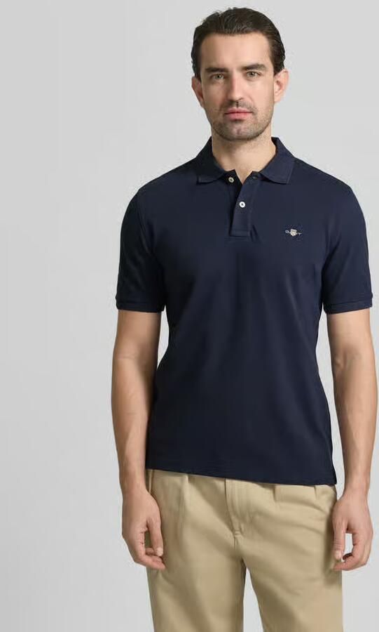 Gant Regular fit poloshirt met labelstitching model 'OXFORD' - Foto 4