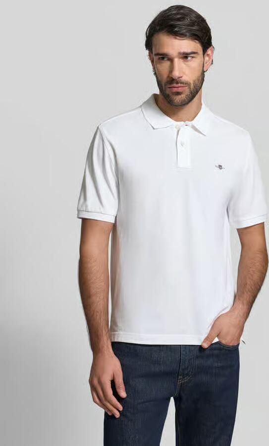Gant Regular fit poloshirt met labelstitching - Foto 3