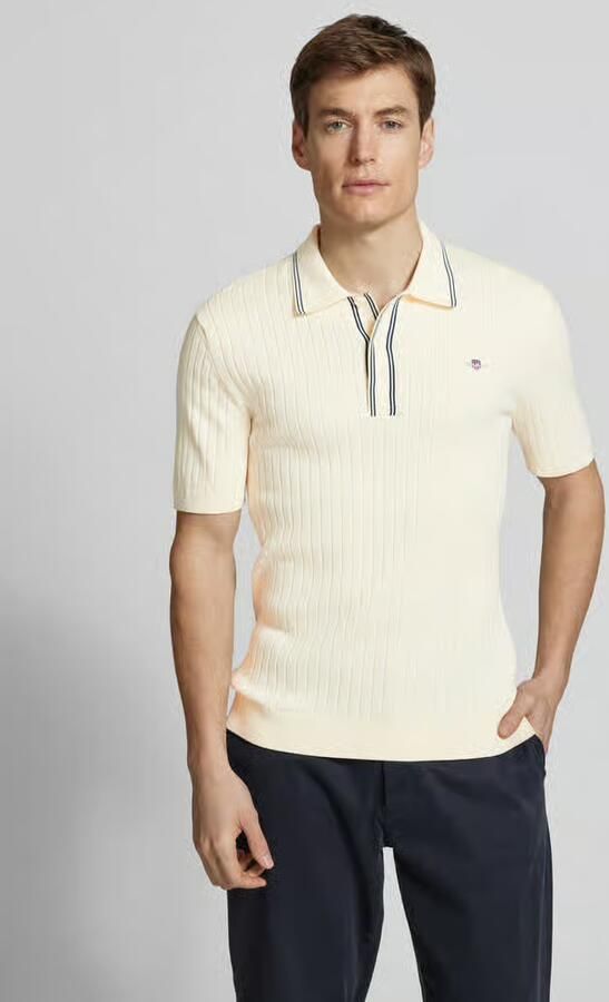 Gant Slim fit poloshirt met labelstitching - Foto 3